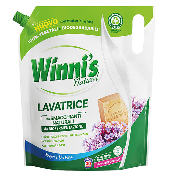 Winni's - M037300 - Detersivo lavatrice ecoformato - 1350 ml - sapone di aleppo e verbena - Winni's - 105938 -  Conf. da 1 Pz.