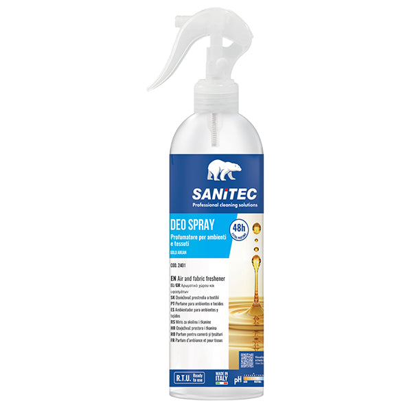 Sanitec - 2401 - Profumatore Deo Spray - per ambienti e tessuti - trigger 300 ml - gold argan - Sanitec - 105949 -  Conf. da 1 Pz.