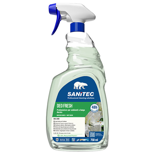 Sanitec - 2300 - Profumatore Deo Fresh - per ambienti e tessuti - trigger 750 ml - muschio bianco - Sanitec - 105951 -  Conf. da 1 Pz.