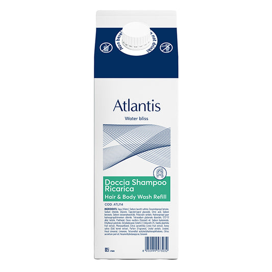 Beauty Escape - ATL114 - Ricarica doccia shampoo 2 in 1 - carton box 1 L - atlantis - Beauty Escape - 105955 -  Conf. da 1 Pz.