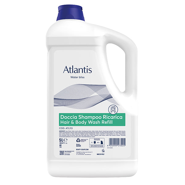 Beauty Escape - ATL113 - Ricarica doccia shampoo 2 in 1 - tanica 5 L - atlantis - Beauty Escape - 105957 -  Conf. da 1 Pz.