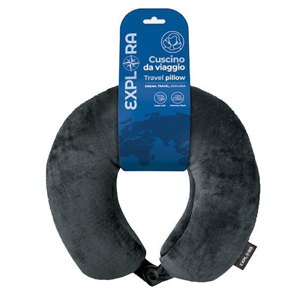 LEBEZ - 82273. - Cuscino da viaggio Explora - 30 x 29 x 12 cm - memory foam - nero - Lebez - 106049 -  Conf. da 1 Pz.
