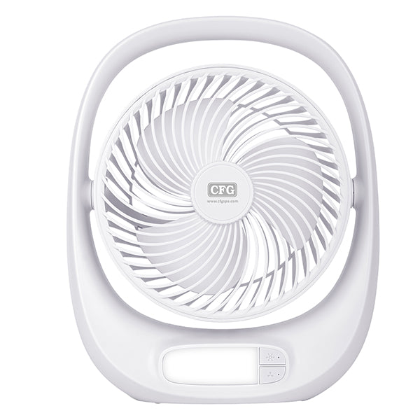 CFG - EV140 - Ventilatore da tavolo Kimono - ricaricabile - con luce LED - 24,8 x 8 x 30,5 cm - bianco - CFG - 106080 -  Conf. da 1 Pz.
