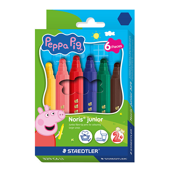 STAEDTLER - 329 C6 L1 - Pennarello jumbo - colori assortiti - Staedtler - astuccio 6 pezzi - 106121 -  Conf. da 1 Pz.