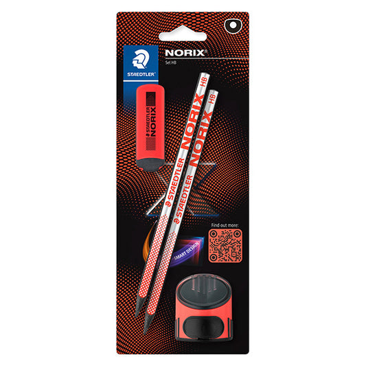 STAEDTLER - 181 SBK2-2 - Set Norix® - matite temperamatite gomma - corallo - Staedtler - 106125 -  Conf. da 1 Pz.