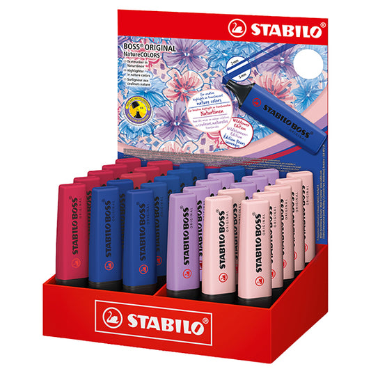 STABILO - 70-30-3-2 - Evidenziatori Stabilo Boss Wildflowers - punta a scalpello - tratto 2 - 5 mm - colori assortiti - Stabilo - expo 30 pezzi - 106159 -  Conf. da 1 Pz.
