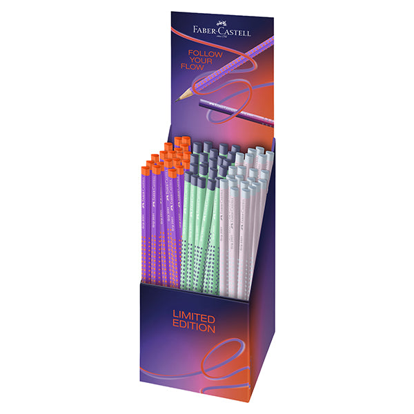 FABER-CASTELL - 117026 - Matite grafite Grip Follow Your Flow - B - fusto colori assortiti - Faber-Castell - expo da 72 pezzi - 106187 -  Conf. da 1 Pz.