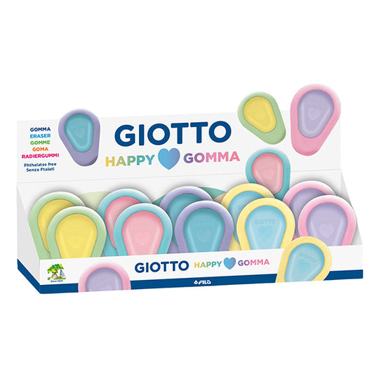 GIOTTO - RF232400 - Happy Love Gomma - colori pastello assortiti - Giotto - 106188 -  Conf. da 30 Pz.