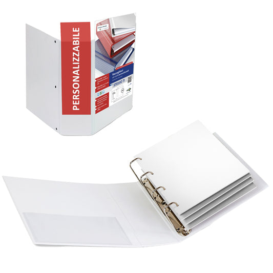 SEI ROTA - 36654101 - Raccoglitore personalizzabile Stelvio TI - 22 x 30 cm - 4 anelli a Q 65 mm - dorso 9 cm - bianco - Sei Rota - 25502 -  Conf. da 1 Pz.