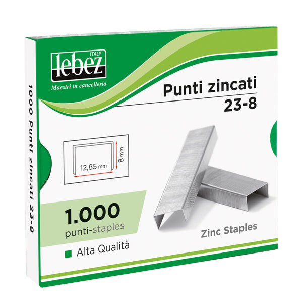 LEBEZ - KH-23-23 - Punti KH - 23-23 - alti spessori - acciaio zincato - metallo - Lebez - conf. 1000 pezzi - 25655 -  Conf. da 1 Pz.