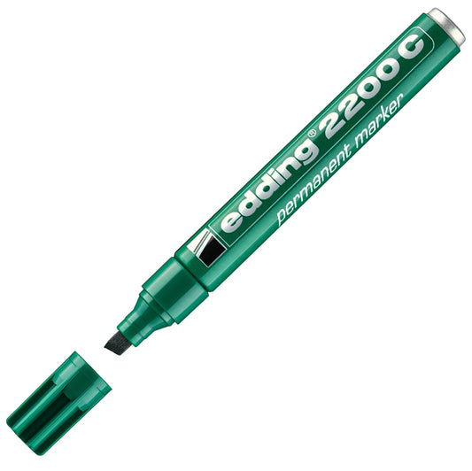 EDDING - E-2200C 004 - Marcatore permanente 2200C - punta a scalpello - da 1 a 5 mm - verde  - Edding - 27472 -  Conf. da 10 Pz.