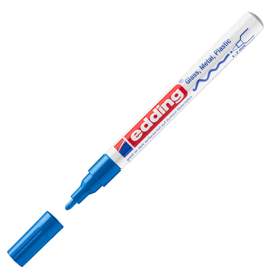 EDDING - E-751 003 - Marcatore permanente a vernice 751 - punta tonda fine - da 1 a 2 mm - blu - Edding - 27565 -  Conf. da 1 Pz.