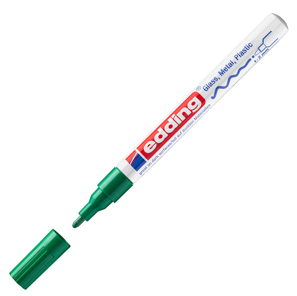 EDDING - E-751 004 - Marcatore permanente a vernice 751 - punta tonda fine - da 1 a 2 mm - verde - Edding - 27566 -  Conf. da 1 Pz.