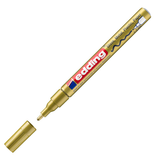 EDDING - E-751 053 - Marcatore permanente a vernice 751 - punta tonda fine - da 1 a 2 mm - oro - Edding - 27568 -  Conf. da 1 Pz.