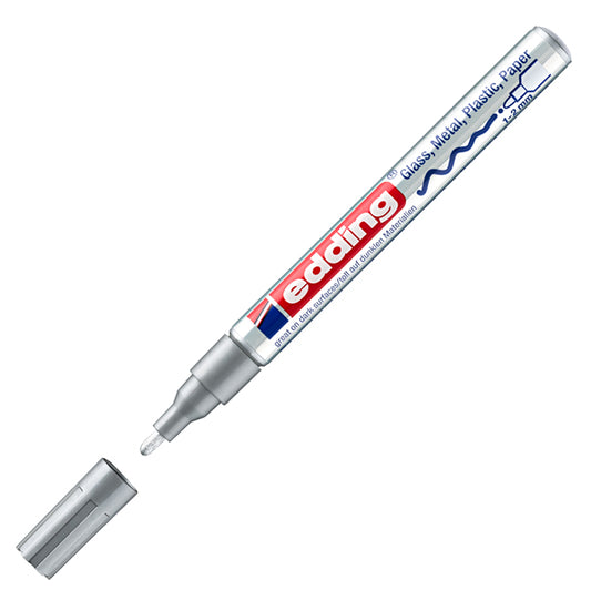 EDDING - E-751 054 - Marcatore permanente a vernice 751 - punta tonda fine - da 1 a 2 mm - argento - Edding - 27569 -  Conf. da 1 Pz.