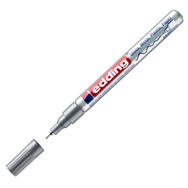 EDDING - E-780 054 - Marcatore permanente a vernice 780 - punta tonda extra fine - 0,8 mm - argento  - Edding - 27580 -  Conf. da 1 Pz.