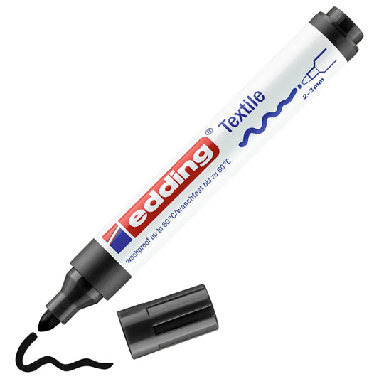 EDDING - E-4500 001 - Marcatore per tessuto 4500 - punta tonda - da 2 a 3mm - nero - Edding - 27610 -  Conf. da 1 Pz.