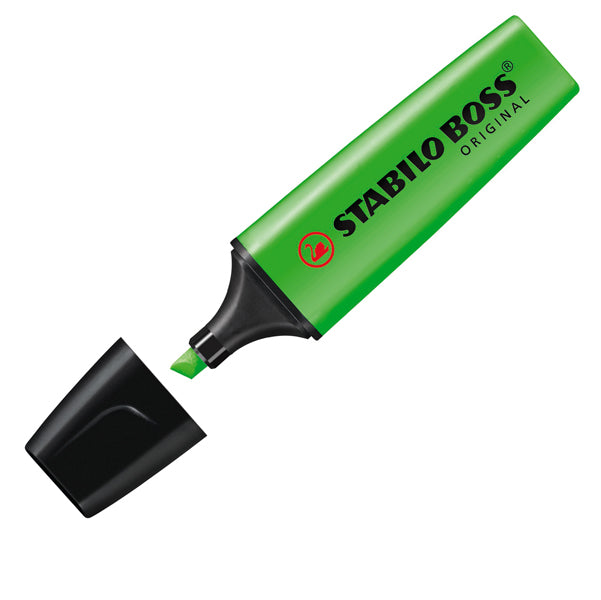 STABILO - 70-33 - Evidenziatore Stabilo Boss Original - punta a scalpello - tratto 2 - 5 mm - verde 33 - Stabilo - 27676 -  Conf. da 10 Pz.