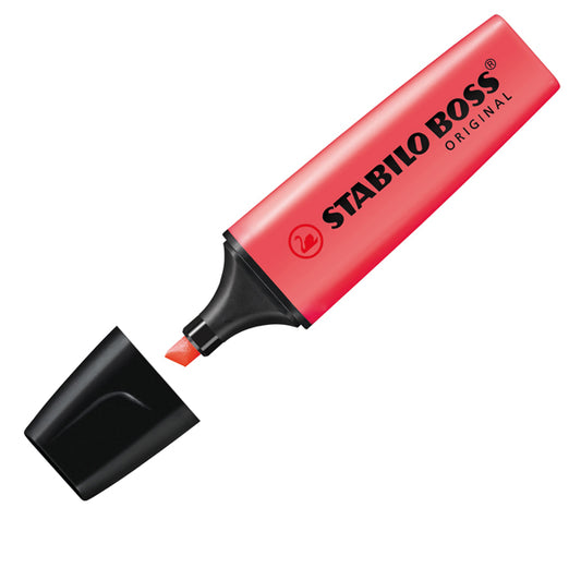 STABILO - 70-40 - Evidenziatore Stabilo Boss Original - punta a scalpello - tratto 2 - 5 mm - rosso 40 - Stabilo - 27677 -  Conf. da 10 Pz.