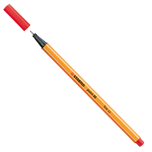 STABILO - 88-40 - Fineliner Point 88 - tratto 0,4 mm - rosso 40 - Stabilo - 27692 -  Conf. da 10 Pz.