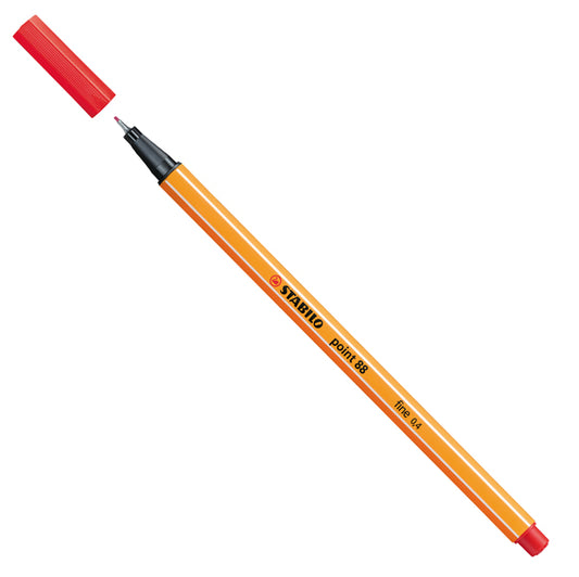 STABILO - 88-40 - Fineliner Point 88 - tratto 0,4 mm - rosso 40 - Stabilo - 27692 -  Conf. da 10 Pz.