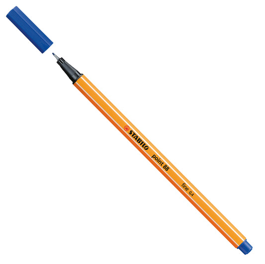 STABILO - 88-41 - Fineliner Point 88 - tratto 0,4 mm - blu scuro 41 - Stabilo - 27693 -  Conf. da 10 Pz.