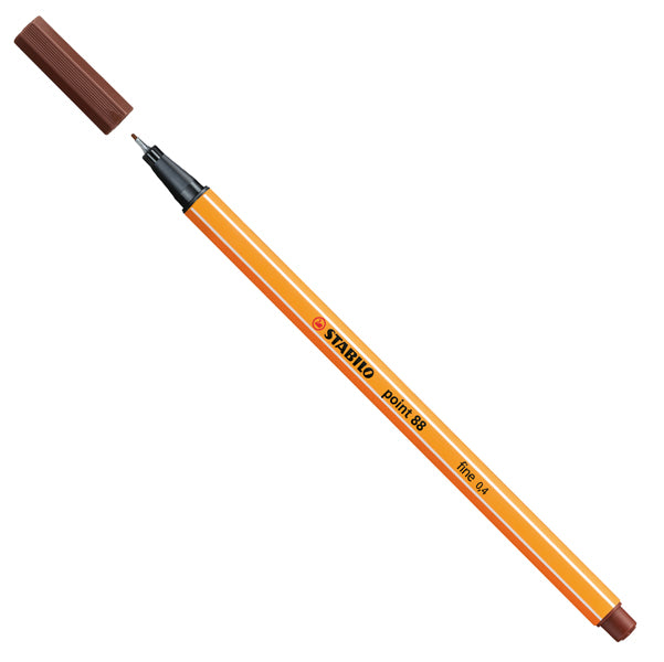 STABILO - 88-45 - Fineliner Point 88 - tratto 0,4 mm - marrone 45 - Stabilo - 27696 -  Conf. da 10 Pz.