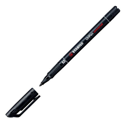 STABILO - 843-46 - Pennarello OHPen universal permanente 843 - punta media 1 mm - nero - Stabilo - 27719 -  Conf. da 10 Pz.