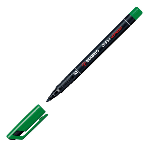 STABILO - 843-36 - Pennarello OHPen universal permanente 843 - punta media 1 mm - verde - Stabilo - 27720 -  Conf. da 10 Pz.