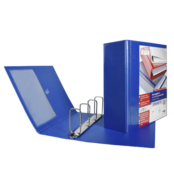 SEI ROTA - 36654137 - Raccoglitore personalizzabile Stelvio TI - 22 x 30 cm - 4 anelli a Q 65 mm - dorso 9 cm - blu - Sei Rota - 31852 -  Conf. da 1 Pz.