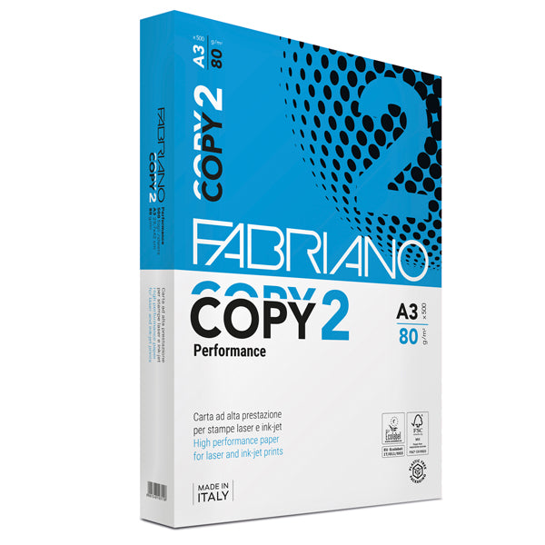 FABRIANO - COPY2-A3 - Carta Copy 2 - A3 - 80 gr - bianco - Fabriano - conf. 500 fogli - 34925 -  Conf. da 1 Pz.