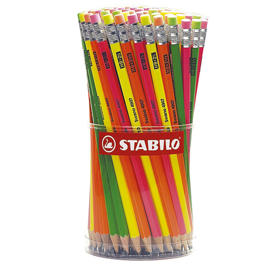 STABILO - IT4907-96 - Matita Swano Fluo - grafite - HB - colori assortiti - Stabilo - barattolo 96 pezzi - 46445 -  Conf. da 1 Pz.