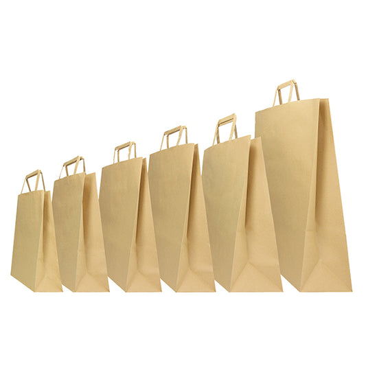 Mainetti Bags - 031304 - Shopper - maniglie piattina - 26 x 11 x 35 cm - carta kraft - avana - Mainetti Bags - conf. 25 pezzi - 51340 -  Conf. da 1 Pz.