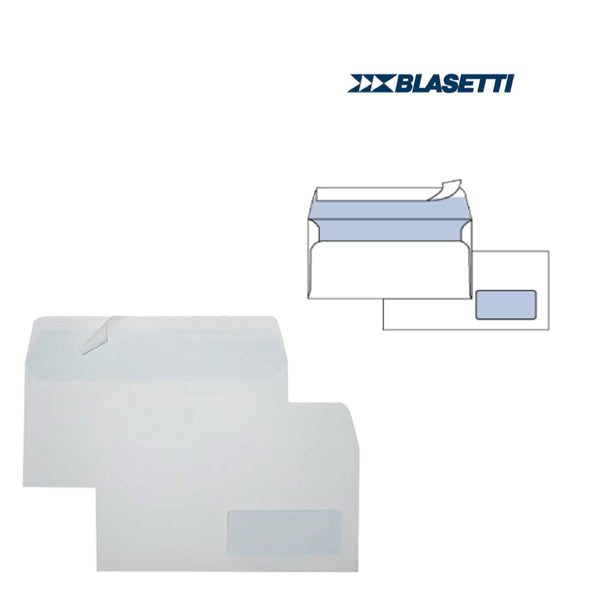 BLASETTI - 0157 - Busta Eco Strip Laser FSC - con finestra - adatta a stampa laser - 11 x23 cm - 90 gr - bianco - Blasetti - conf. 500 pezzi - 53697 -  Conf. da 1 Pz.