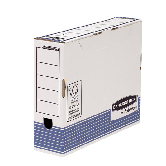 BANKERS BOX - 0026401 - Scatola archivio Bankers Box System - A4 - 26 x 31,5 cm -  dorso 8 cm - Fellowes - 56582 -  Conf. da 10 Pz.
