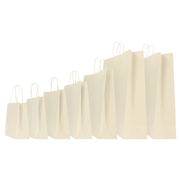 Mainetti Bags - 047640 - Shopper Twisted - maniglie cordino - 45 x 15 x 50 cm - carta kraft - avorio - Mainetti Bags - conf. 25 sacchetti - 57085 -  Conf. da 1 Pz.