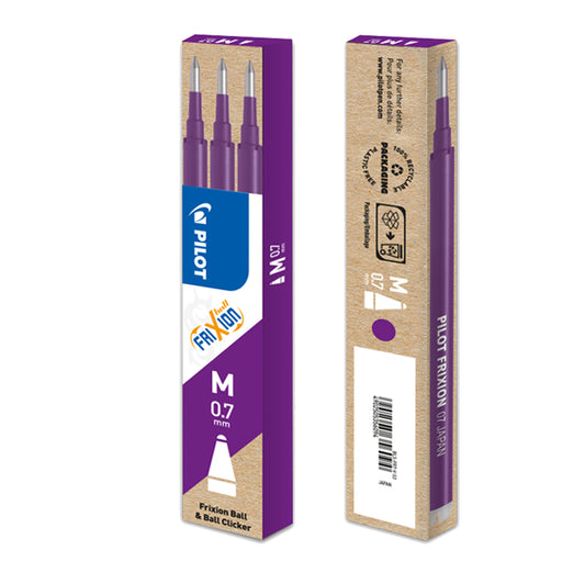 PILOT - 006646 - Refill a sfera Frixionball - punta 0,7mm - viola - Pilot - conf. 3 pezzi - 58732 -  Conf. da 1 Pz.