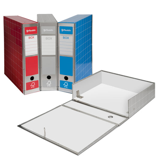RESISTO - RESX401.B - Scatola archivio Box4 - dorso 9 cm - 37,5 x 29,5 cm - blu - Resisto - 59594 -  Conf. da 1 Pz.