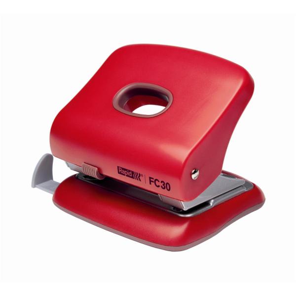 RAPID - 23639403 - Perforatore fogli FC30 ROSSO - a 2 fori - rosso -  Conf. da 1 Pz.