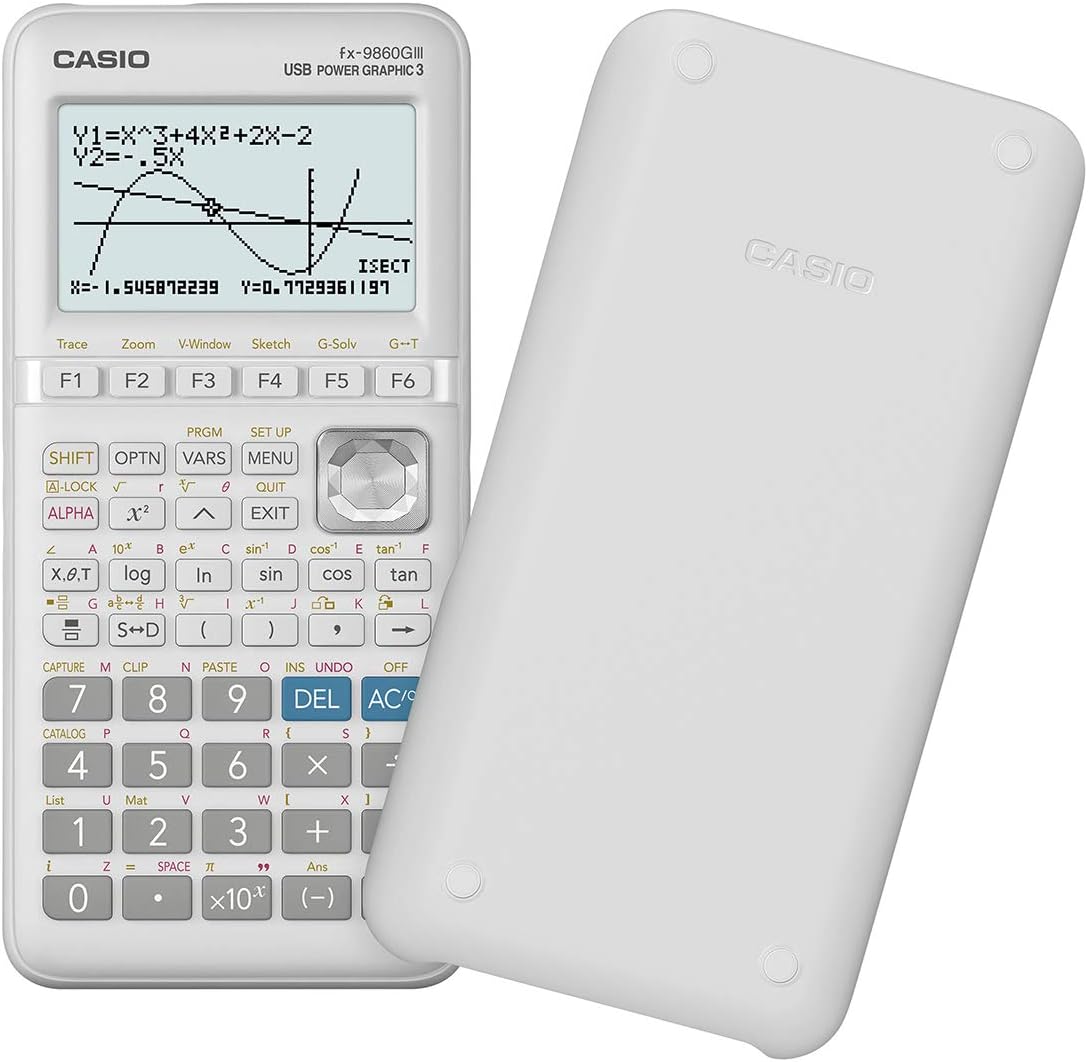 OFFERTA CASIO - FX-9860GIII-W-ET - Calcolatrice scientifica grafica FX-9860GIII - 900 funzioni - bianco - Casio - 77626 -  Conf. da 1 Pz. (copia)