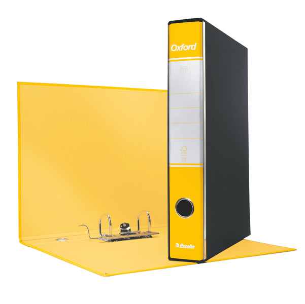 ESSELTE - 390782090 - Registratore Oxford G82 - dorso 5 cm - commerciale 23 x 30 cm - giallo - Esselte - 63409 -  Conf. da 8 Pz.
