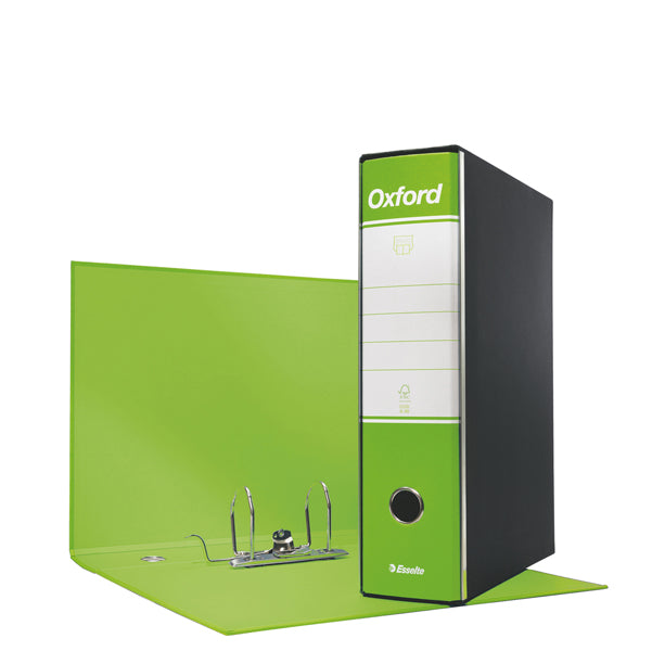 ESSELTE - 390783600 - Registratore Oxford G83 - dorso 8 cm - commerciale 23 x 30 cm - verde lime - Esselte - 63413 -  Conf. da 6 Pz.