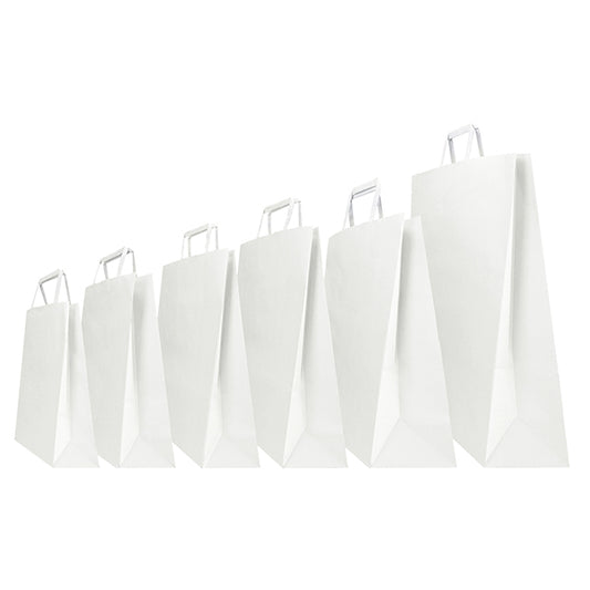 Mainetti Bags - 001697 - Shopper - maniglia piattina - 36 x 12 x 41 cm - carta kraft - bianco - Mainetti Bags - conf. 250 pezzi - 64919 -  Conf. da 1 Pz.