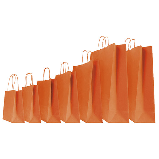 Mainetti Bags - 073908 - Shopper Twisted - maniglie cordino - 36 x 12 x 41 cm - carta kraft - arancio - Mainetti Bags - conf. 25 pezzi - 64927 -  Conf. da 1 Pz.
