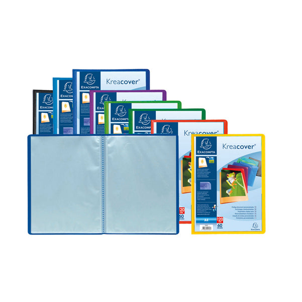 EXACOMPTA - 5740E - Portalistini personalizzabile Kreacover - 21x29,7cm - 40 buste - colori assortiti - Exacompta - 68159 -  Conf. da 1 Pz.