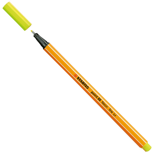 STABILO - 88-024 - Fineliner Point 88 - tratto 0,4 mm - giallo neon 024 - Stabilo - 70759 -  Conf. da 10 Pz.