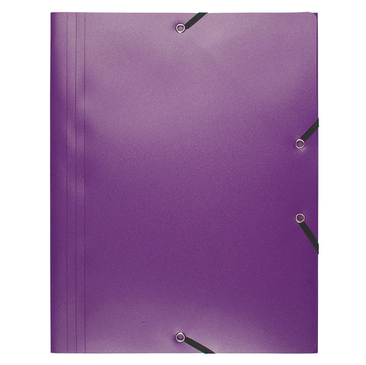 EXACOMPTA - 55918E - Cartella 3 lembi con elastico angolare - A4 - PP - viola - Exacompta - 71878 -  Conf. da 30 Pz.