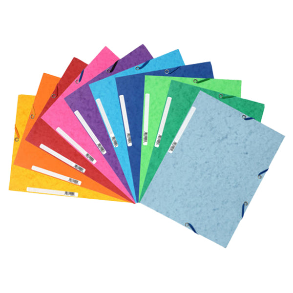EXACOMPTA - 55510E - Cartellina con elastico - cartoncino LustrE' - 3 lembi - 24 x 32 cm - colori assortiti - Exacompta - 72724 -  Conf. da 50 Pz.