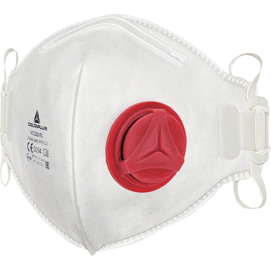 DELTAPLUS - M1300VBC - Mascherina filtrante FFP3 - con valvola - pieghevole verticalmente - monouso - Deltaplus - conf. 10 pezzi (imbustate singolarmente) - 73603 -  Conf. da 1 Pz.