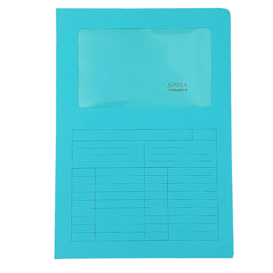 BLASETTI - 0580 - Cartellina a L con finestra Sintex - 120 gr - A4 - acquamarina - Blasetti - conf. 50 pezzi - 77418 -  Conf. da 1 Pz.